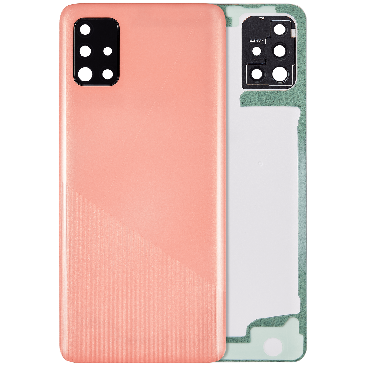 Back Cover Glass With Camera Lens For Samsung Galaxy A51 4G (A515 / 2019) (Aftermarket Plus) (Prism Crush Pink) - product image 1