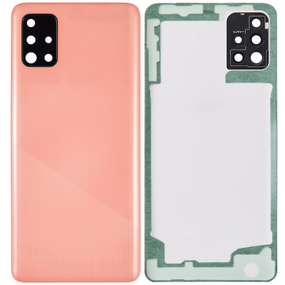Back Cover Glass With Camera Lens For Samsung Galaxy A51 4G (A515 / 2019) (Aftermarket Plus) (Prism Crush Pink) - product image 4