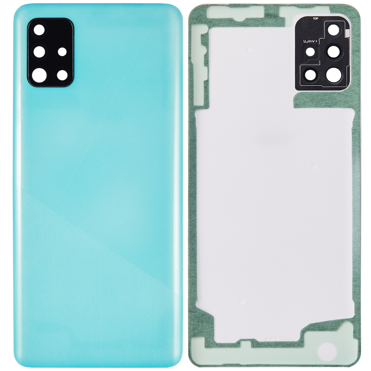 Back Cover Glass With Camera Lens For Samsung Galaxy A51 4G (A515 / 2019) (Aftermarket Plus) (Prism Crush Blue) - product image 4
