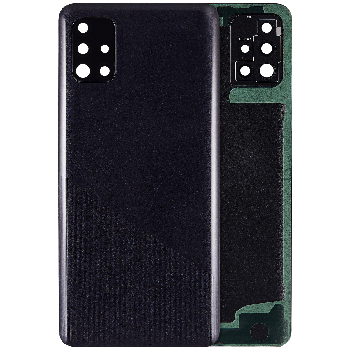 Back Cover Glass With Camera Lens For Samsung Galaxy A51 4G (A515 / 2019) (Aftermarket Plus) (Prism Crush Black) - product image 3