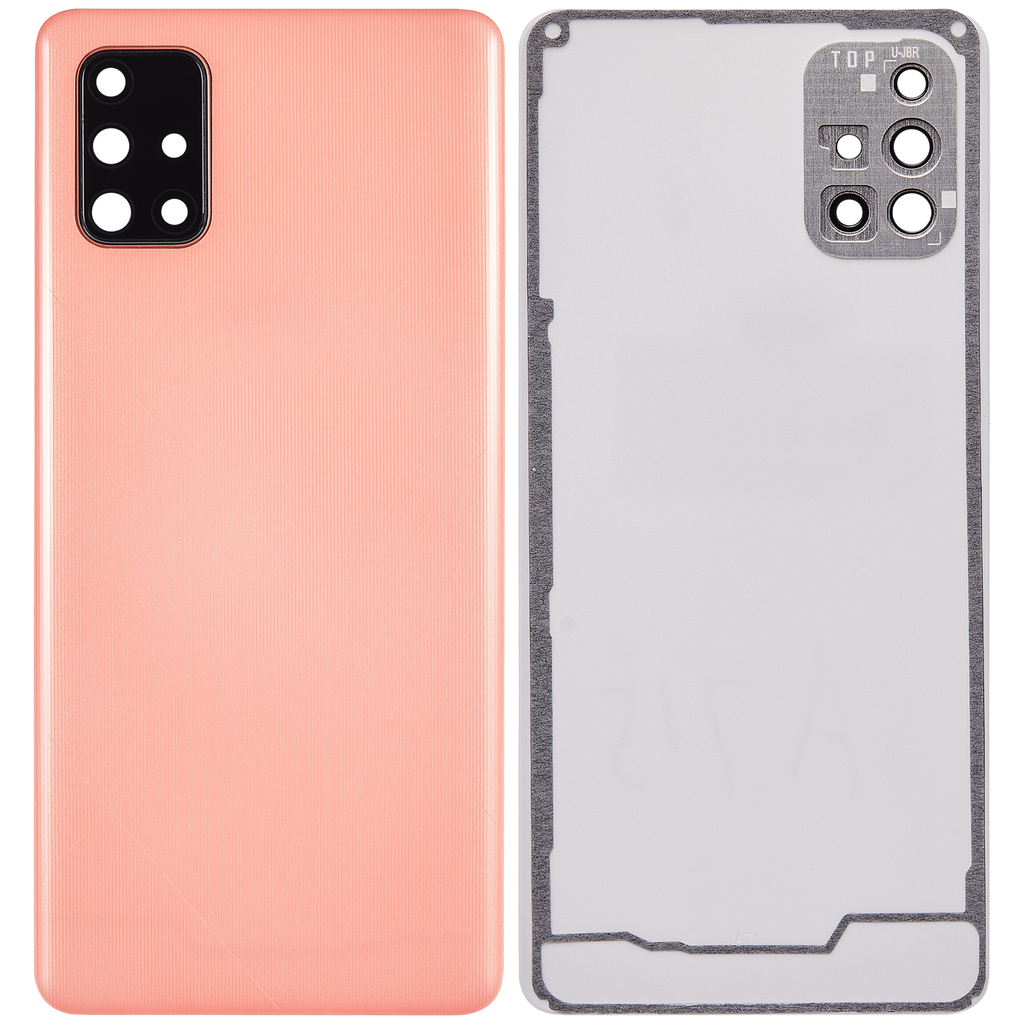 Back cover Glass With Camera Lens For Samsung Galaxy A71 4G (A715 / 2020) (Aftermarket Plus) ( Prism Crush Pink)