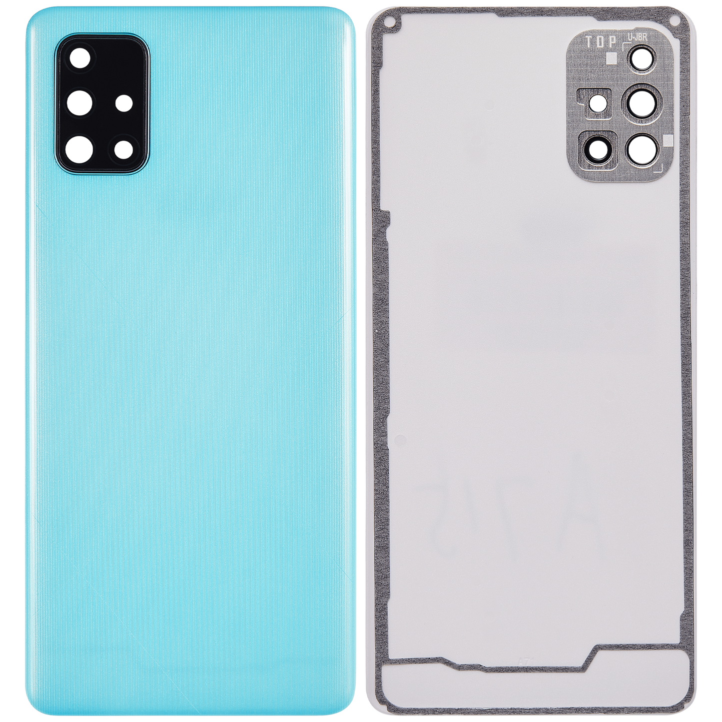 Back cover Glass With Camera Lens For Samsung Galaxy A71 (A715 / 2020) (Aftermarket Plus) ( Prism Crush Blue)