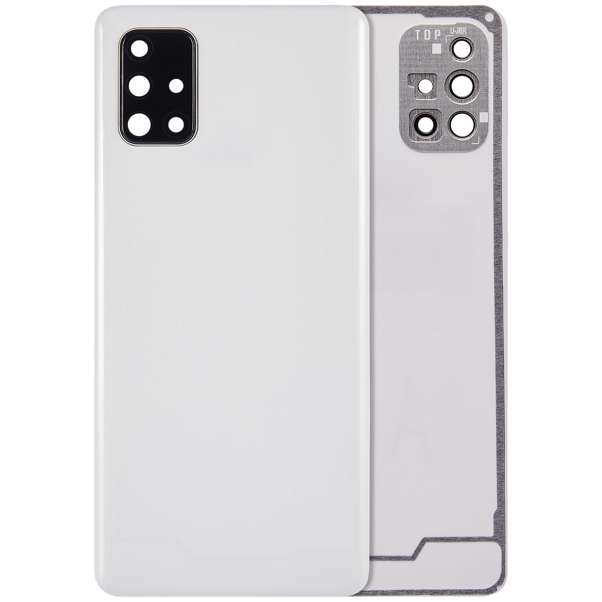 Back Cover Glass With Camera Lens For Samsung Galaxy A71 (A715 / 2020) (Aftermarket Plus) ( Prism Crush Silver) - product image 5