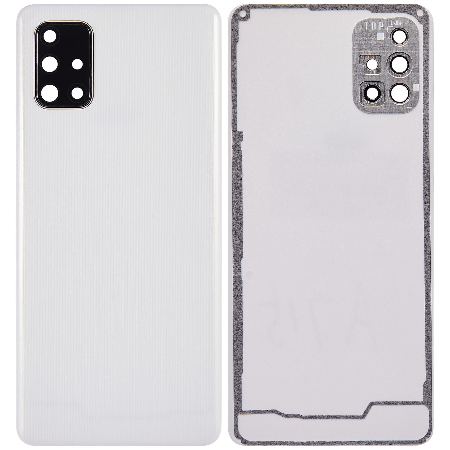 Back cover Glass With Camera Lens For Samsung Galaxy A71 (A715 / 2020) (Aftermarket Plus) ( Prism Crush Silver)
