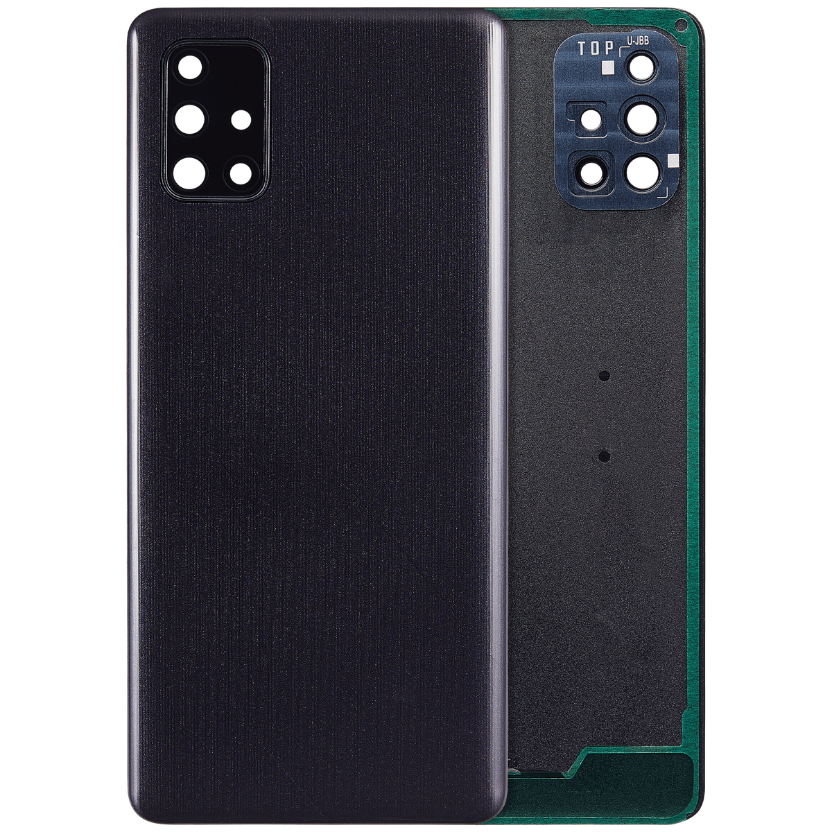 Back Cover Glass With Camera Lens For Samsung Galaxy A71 (A715 / 2020) (Aftermarket Plus) ( Prism Crush Black) - product image 3