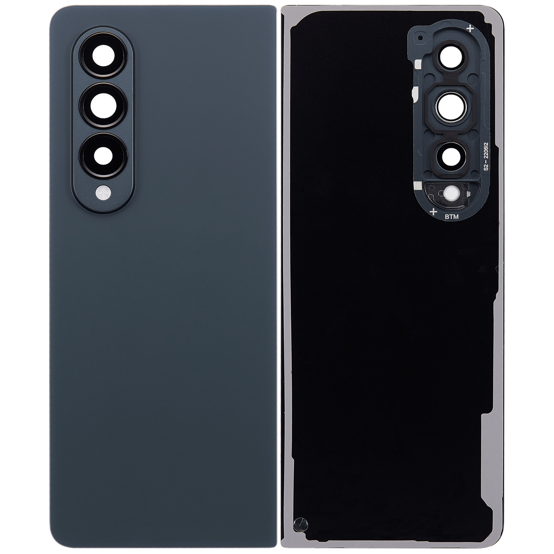 Detailed look at Back Cover Glass With Camera Lens For Samsung Galaxy Z Fold 4 (F936) (Graygreen) for repair