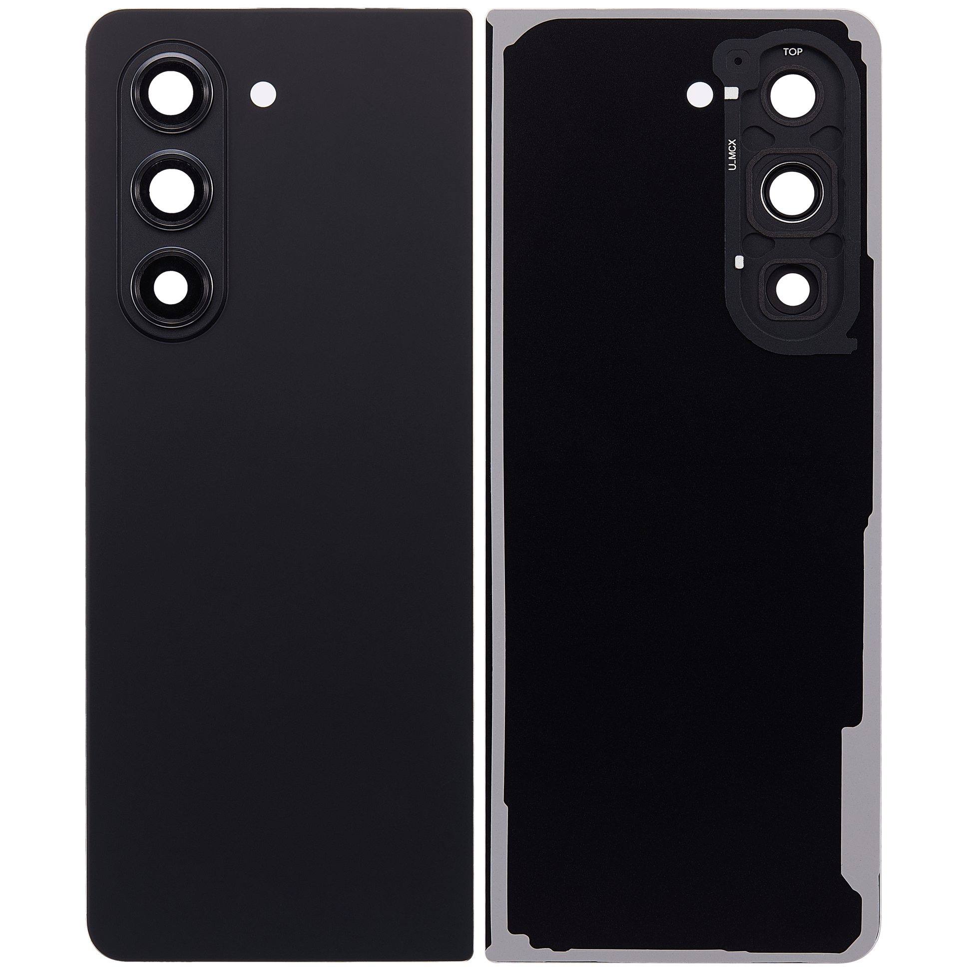 Replacement Back Cover Glass With Camera Lens For Samsung Galaxy Z Fold 5 5G (F946) (Phantom Black) front view