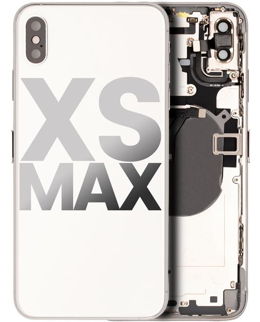 Back Housing W/ Small Parts For iPhone XS Max (Used OEM Pull: Grade B) (Silver)