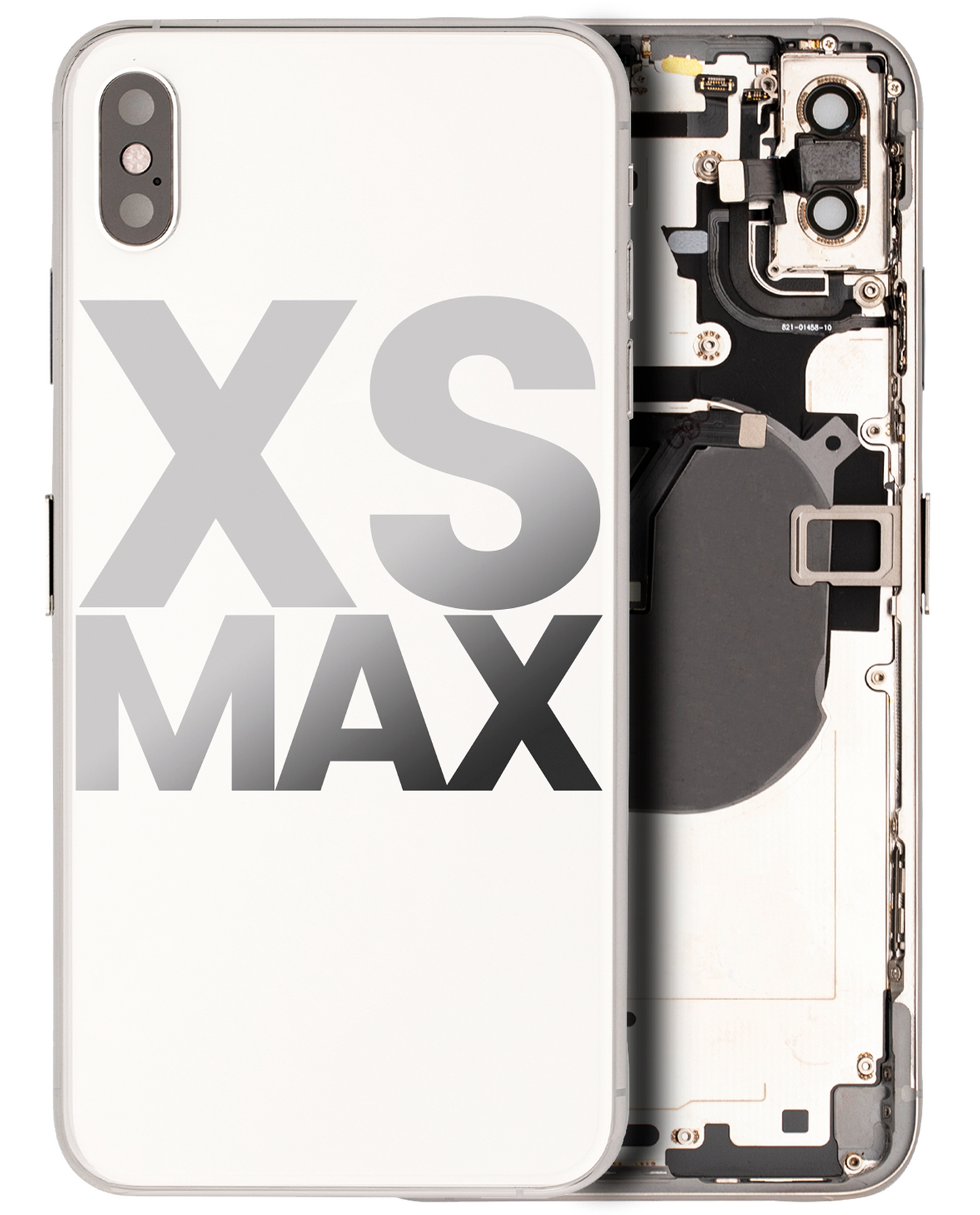Back Housing W/ Small Parts For iPhone XS Max (Used OEM Pull: Grade C) (Silver)