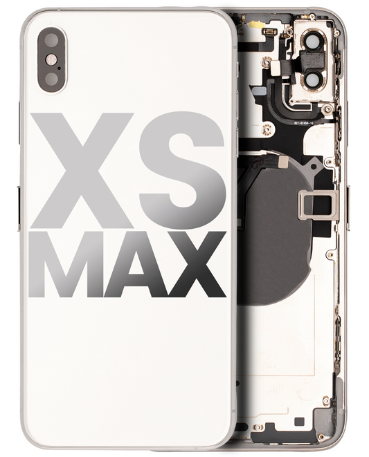 Back Housing W/ Small Parts For iPhone XS Max (Used OEM Pull: Grade C) (Silver)