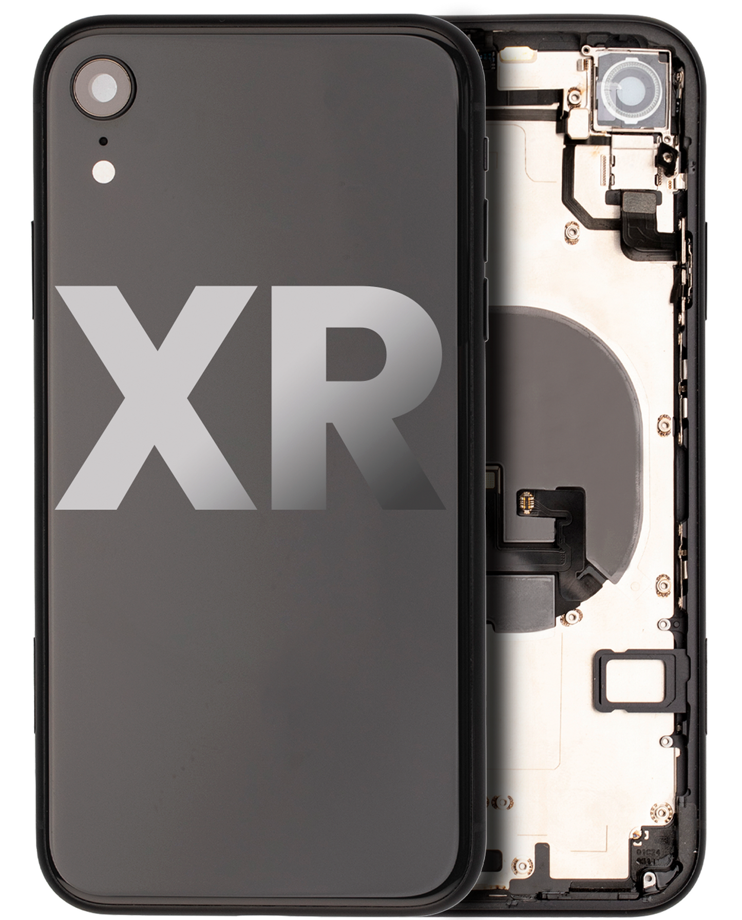 Back Housing W/ Small Parts For iPhone XR (Used OEM Pull: Grade A) (Black)