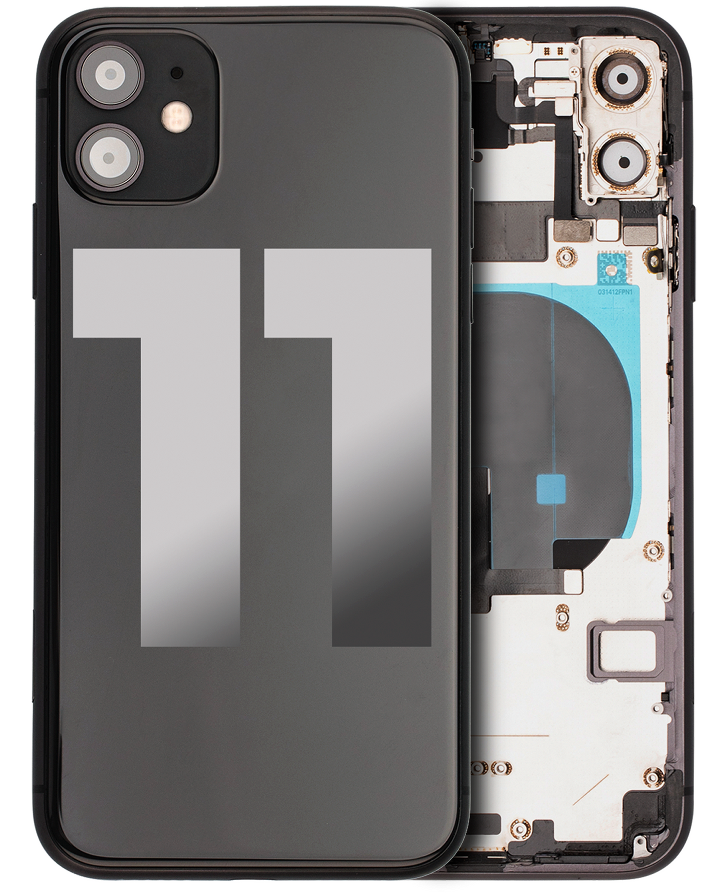 Back Housing W/ Small Components Pre-Installed For iPhone 11 (Used OEM Pull: Grade A) (Black)