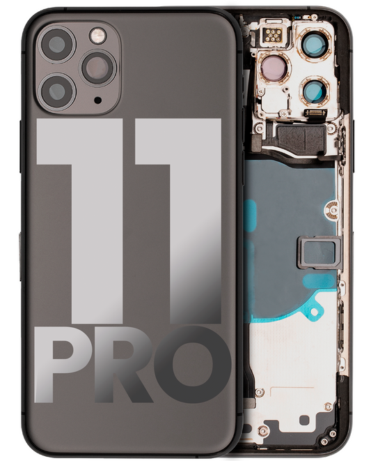 Back Housing W/ Small Components Pre-Installed For iPhone 11 Pro (Used OEM Pull: Grade A) (Space Gray)