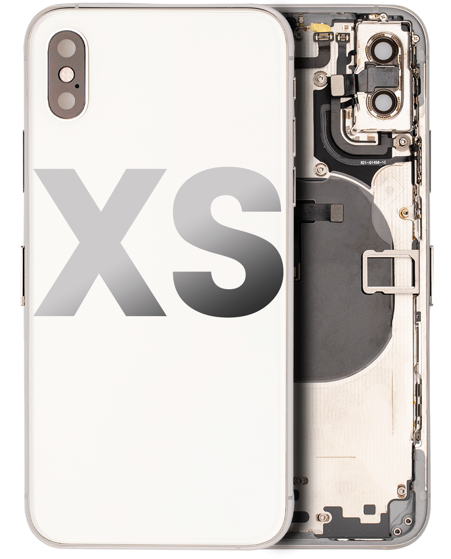 Back Housing W/ Small Components Pre-Installed For iPhone XS (Used OEM Pull: Grade B) (Silver)