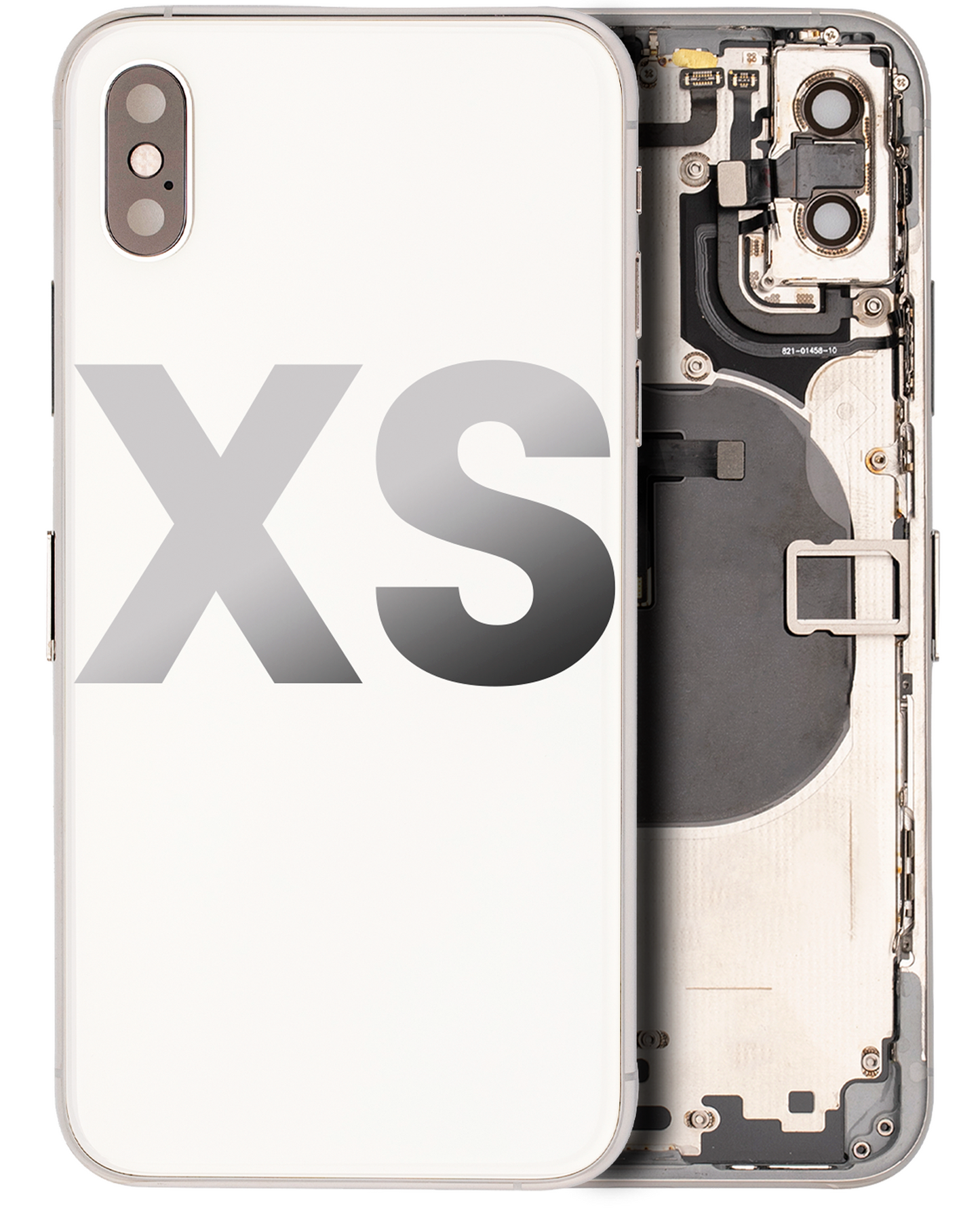 Back Housing W/ Small Components Pre-Installed For iPhone XS (Used OEM Pull: Grade C) (Silver)