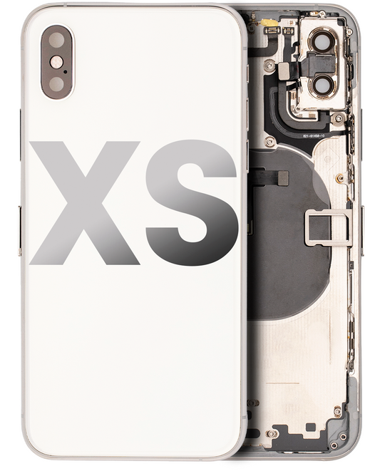 Back Housing W/ Small Components Pre-Installed For iPhone XS (Used OEM Pull: Grade C) (Silver)