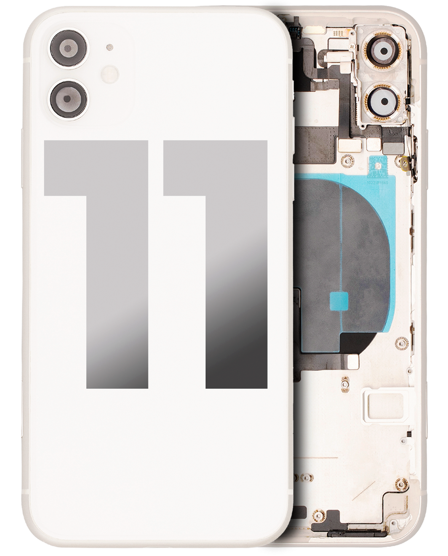 Back Housing W/ Small Components Pre-Installed For iPhone 11 (Used OEM Pull: Grade B) (White)
