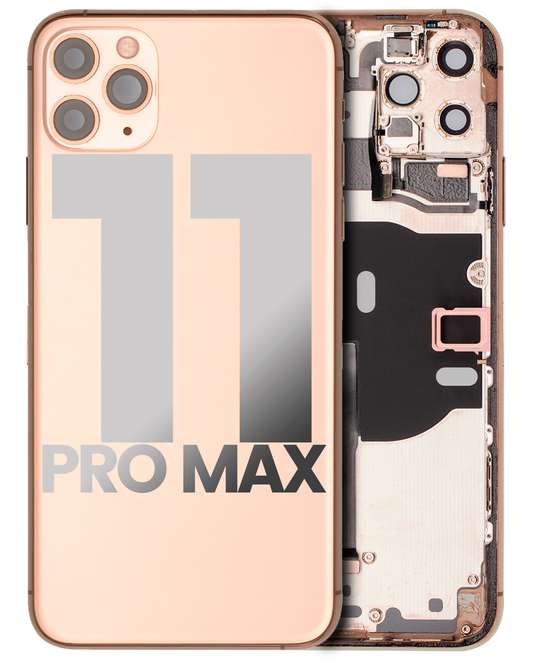 Back Housing W/ Small Parts For iPhone 11 Pro Max (Used OEM Pull: Grade A) (Gold)