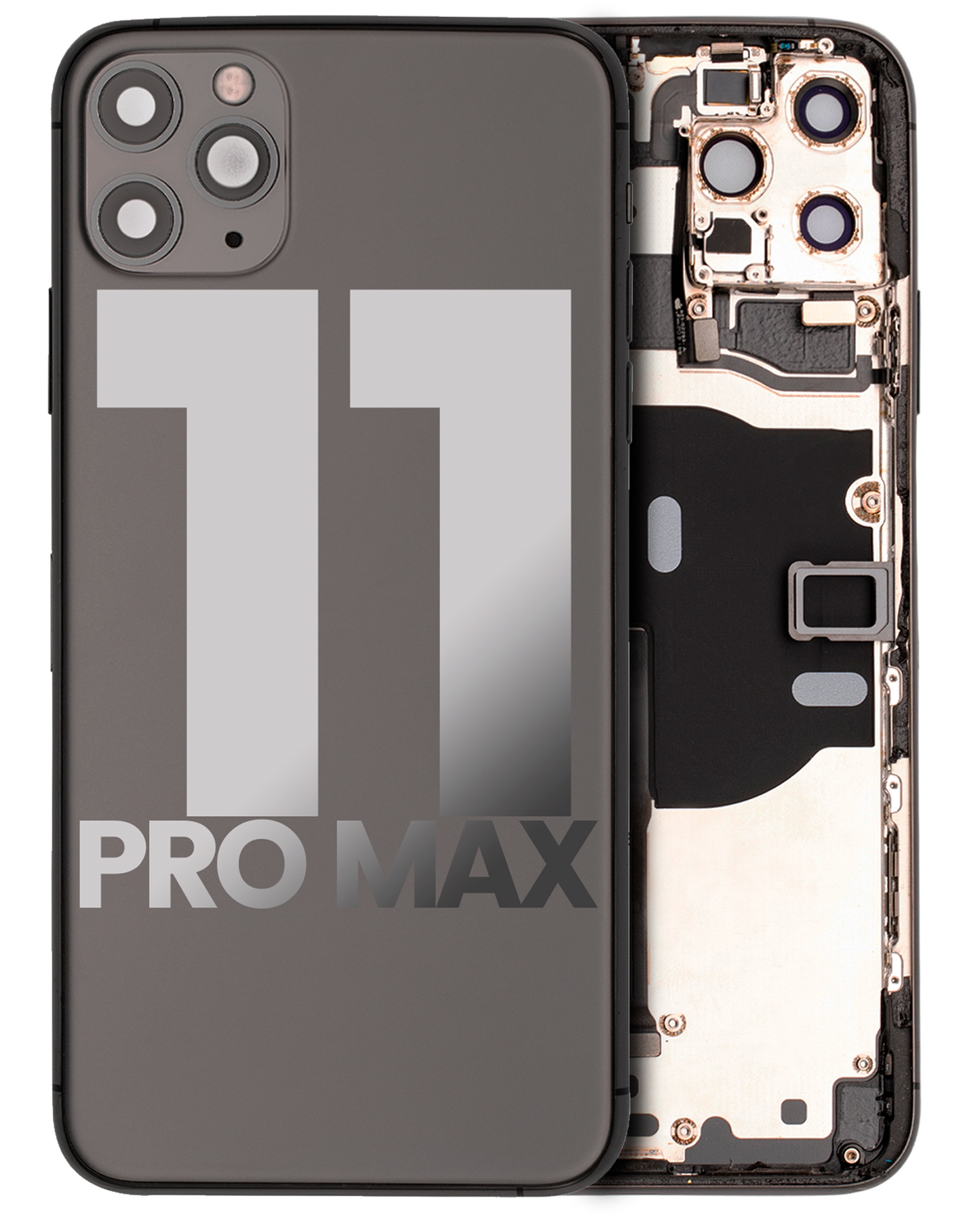 Back Housing W/ Small Parts For iPhone 11 Pro Max (Used OEM Pull: Grade B) (Space Gray)