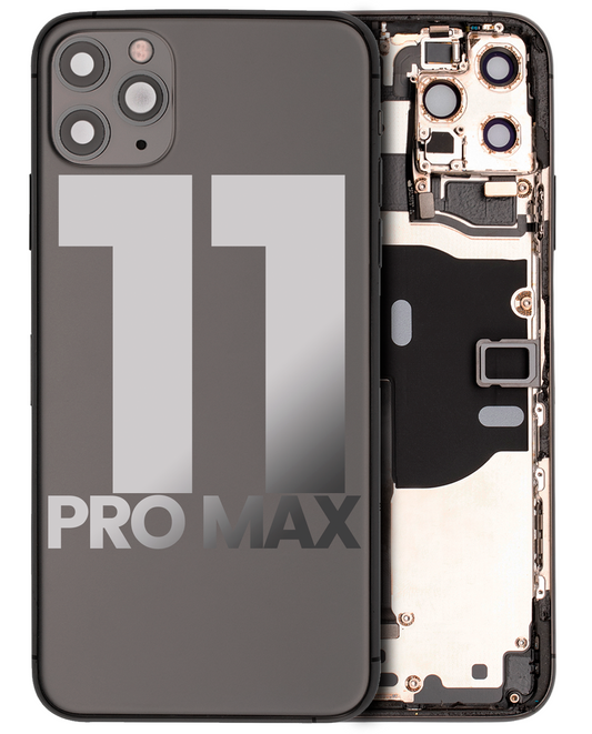 Back Housing W/ Small Parts For iPhone 11 Pro Max (Used OEM Pull: Grade B) (Space Gray)