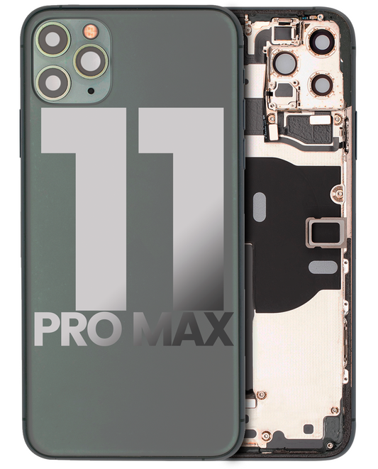Back Housing W/ Small Parts For iPhone 11 Pro Max (Used OEM Pull: Grade B) (Midnight Green)