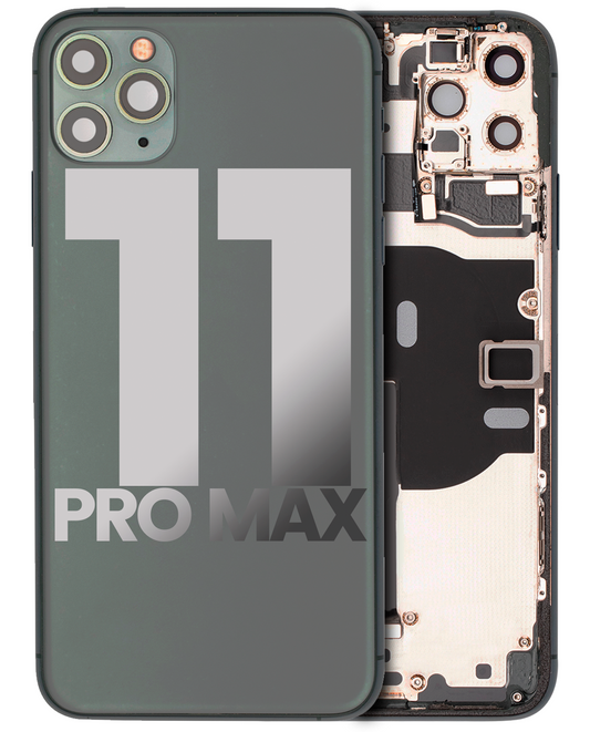 Back Housing W/ Small Parts For iPhone 11 Pro Max (Used OEM Pull: Grade C) (Midnight Green)