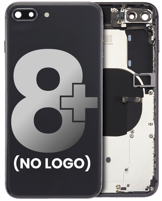Back Housing W/ Small Components Pre-Installed For iPhone 8 Plus (No Logo) (Aftermarket Plus) (Space Gray)