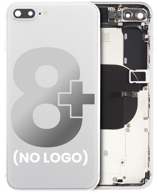 Back Housing W/ Small Components Pre-Installed For iPhone 8 Plus (No Logo) (Aftermarket Plus) (Silver)