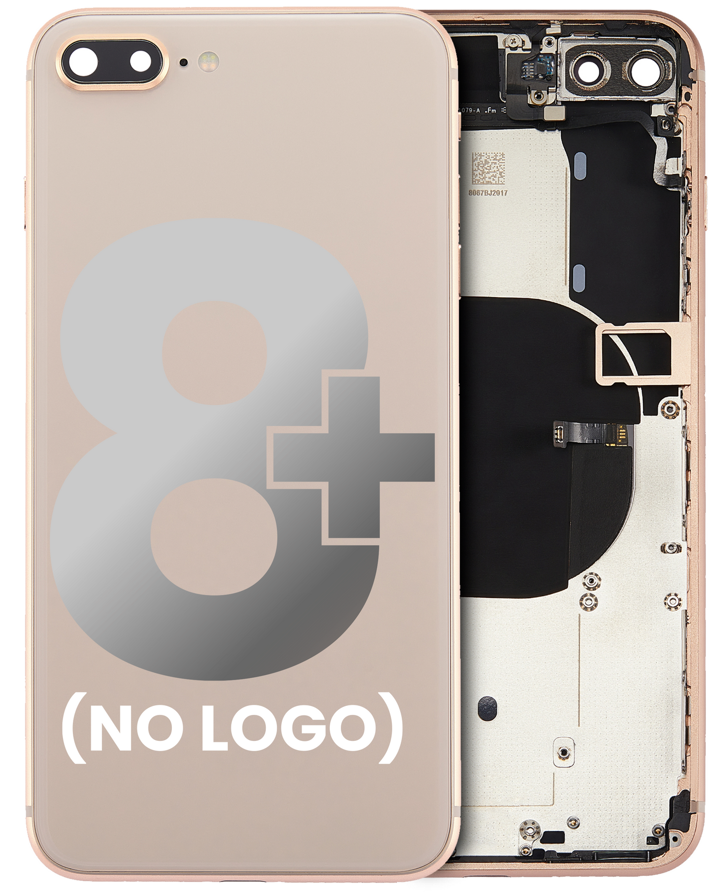 Back Housing W/ Small Components Pre-Installed For iPhone 8 Plus (No Logo) (Aftermarket Plus) (Gold)