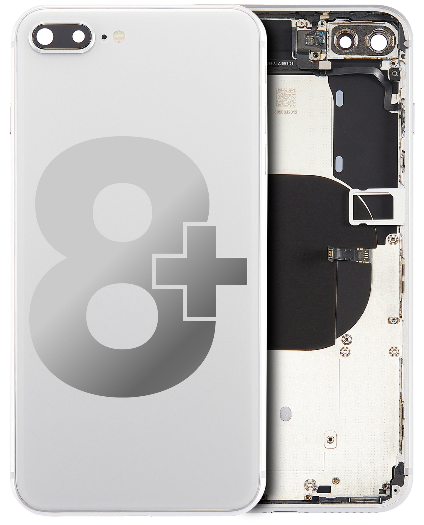 Back Housing W/ Small Parts For iPhone 8 Plus (Used OEM Pull: Grade A) (Silver)