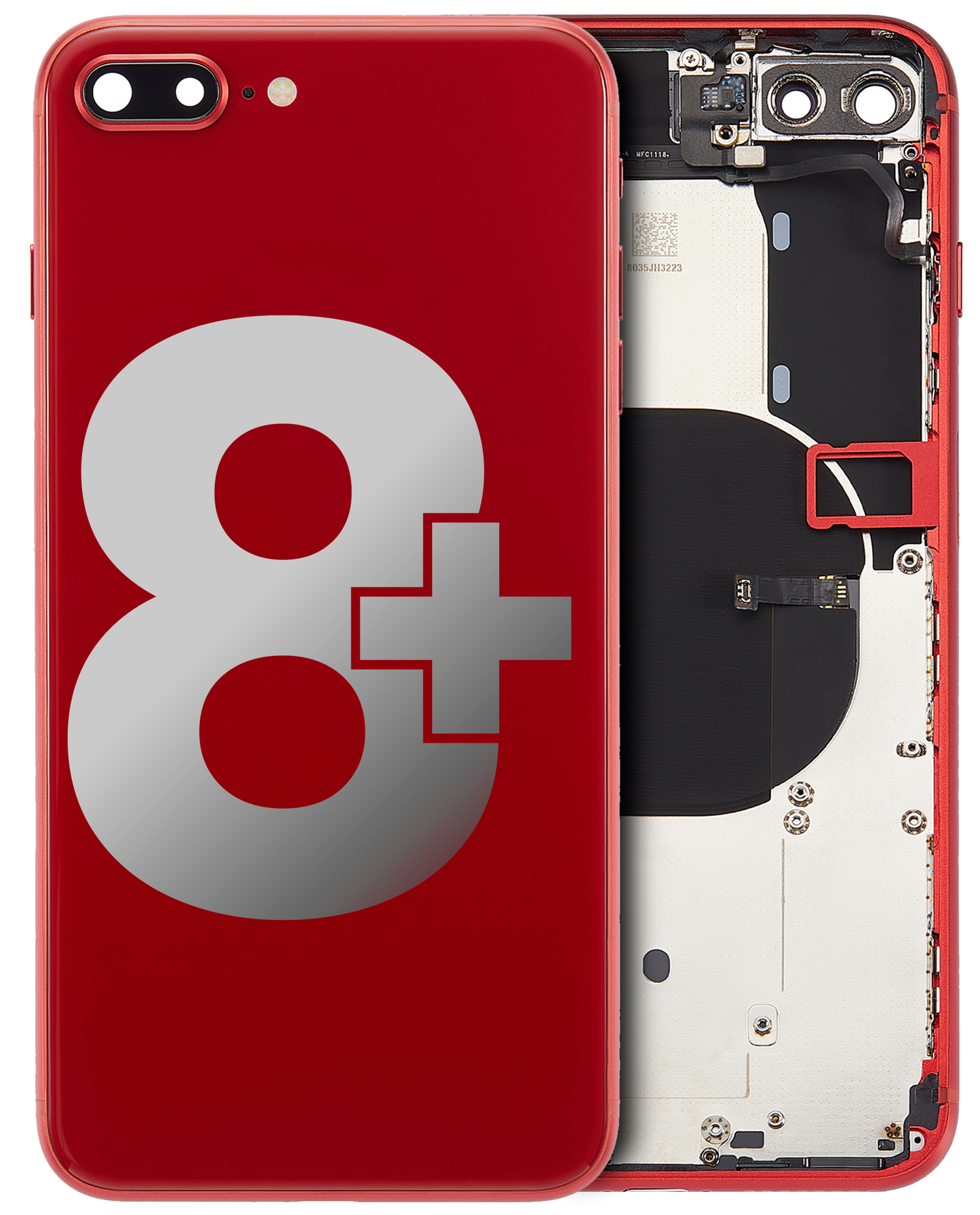 Back Housing W/ Small Parts For iPhone 8 Plus (Used OEM Pull: Grade A) (Red)