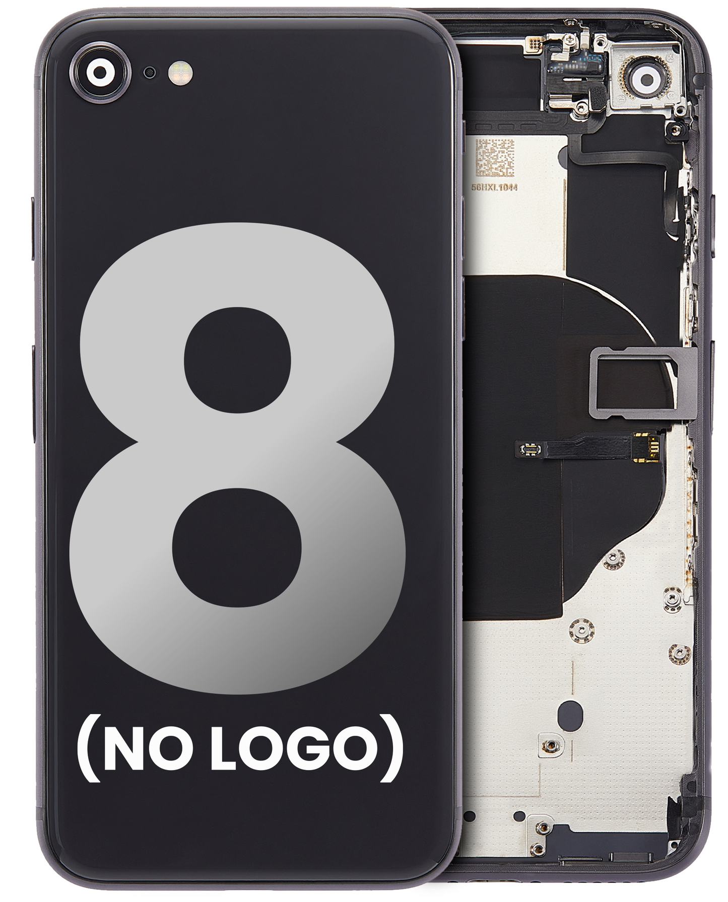 Back Housing W/ Small Components Pre-Installed For iPhone 8 (No Logo) (Aftermarket Plus) (Space Gray)