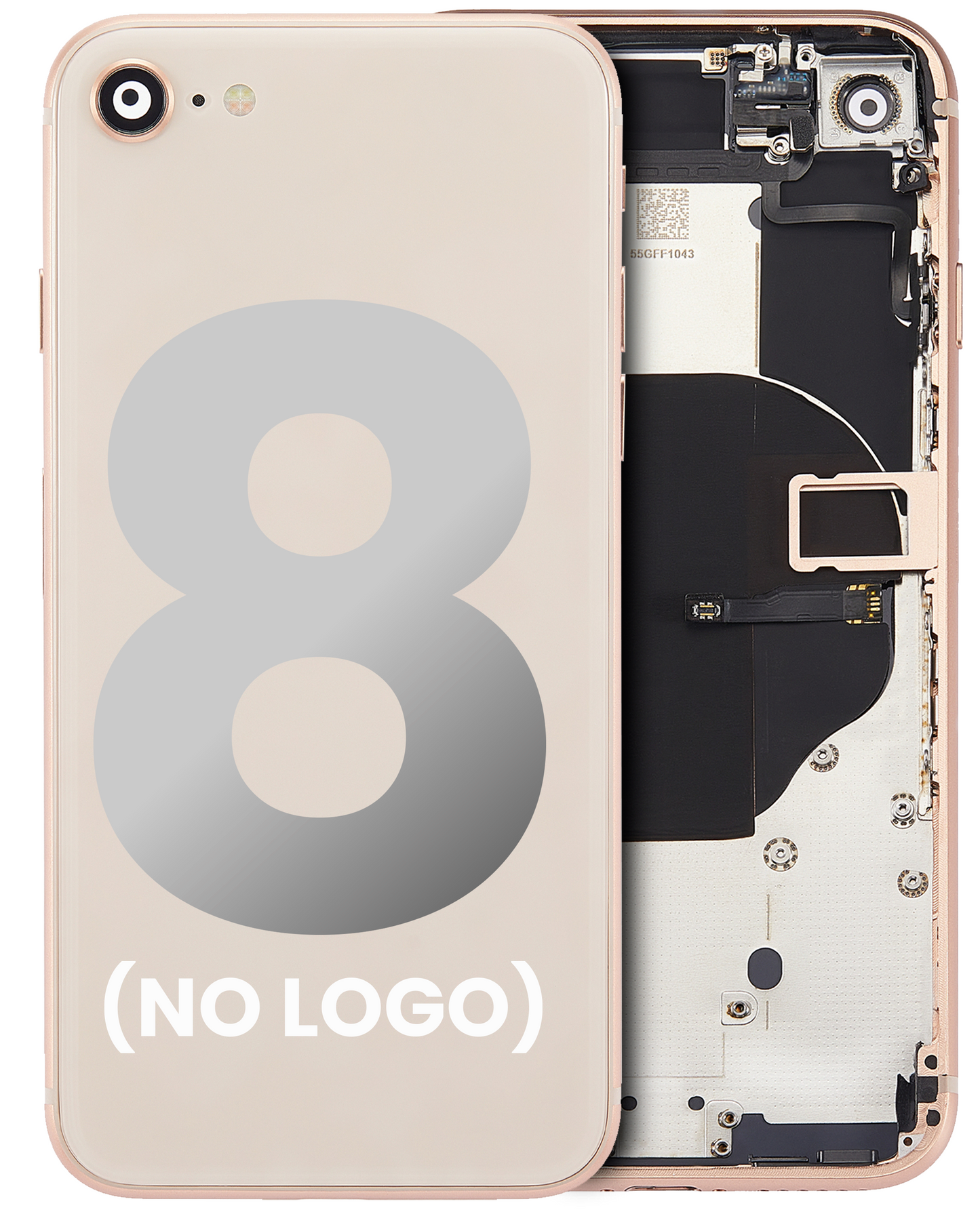 Back Housing W/ Small Components Pre-Installed For iPhone 8 (No Logo) (Aftermarket Plus) (Gold)