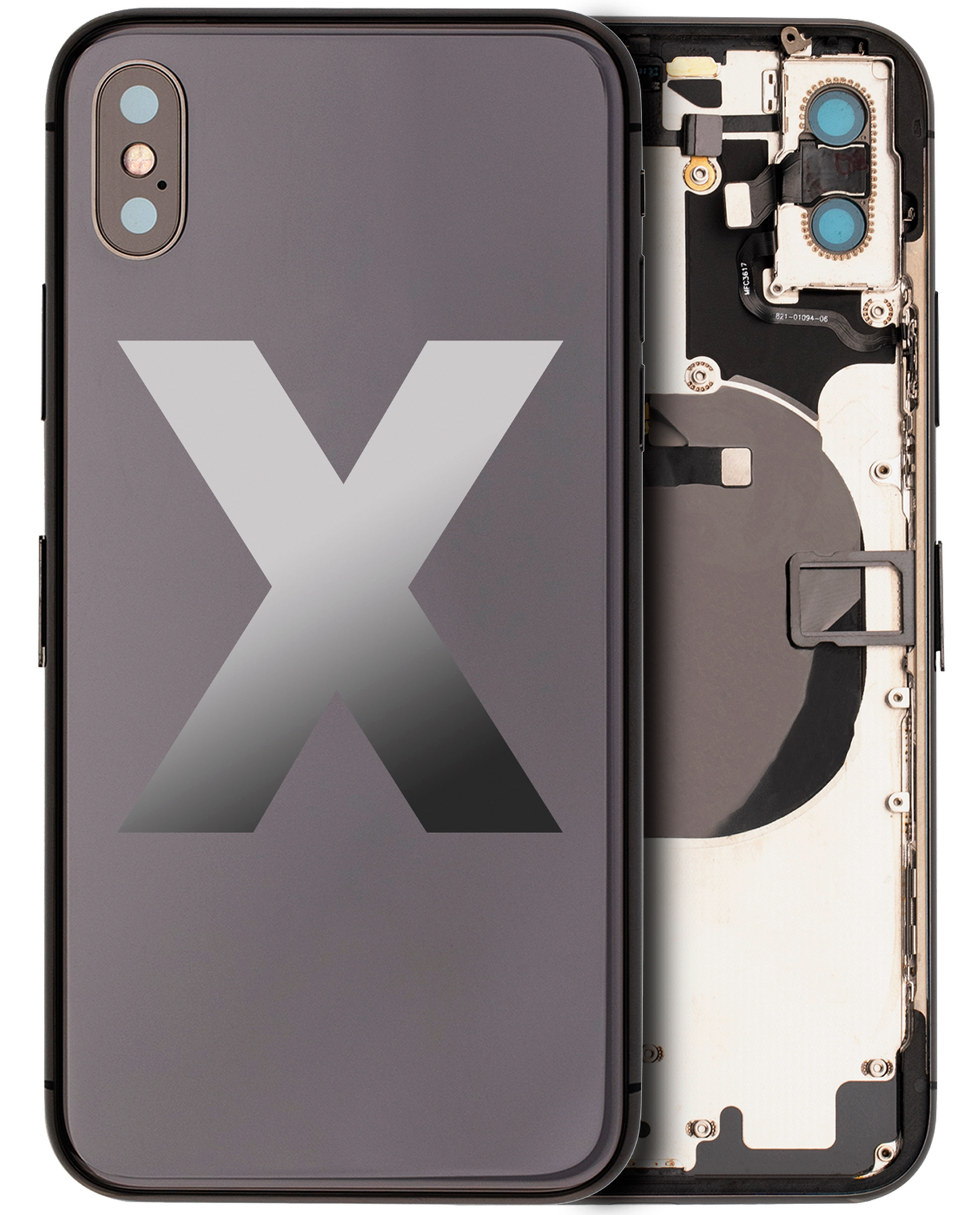 Back Housing W/ Small Components Pre-Installed For iPhone X (Used OEM Pull: Grade A) (Space Gray)