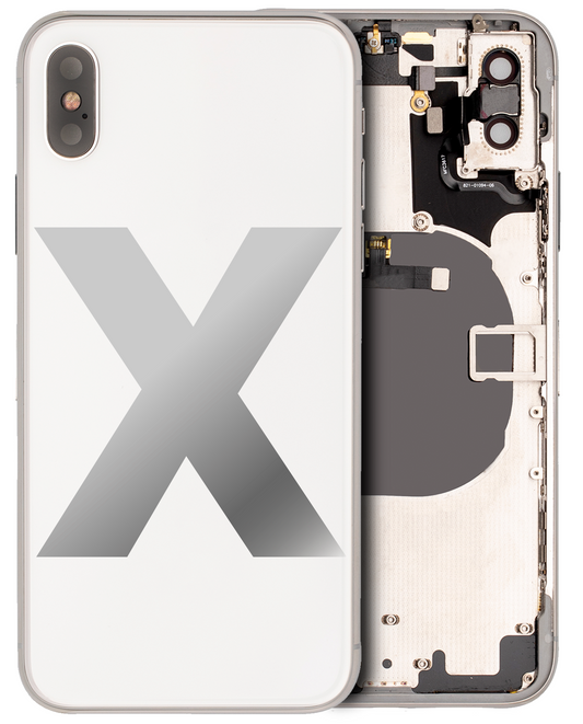 Back Housing W/ Small Components Pre-Installed For iPhone X (Used OEM Pull: Grade A) (Silver)