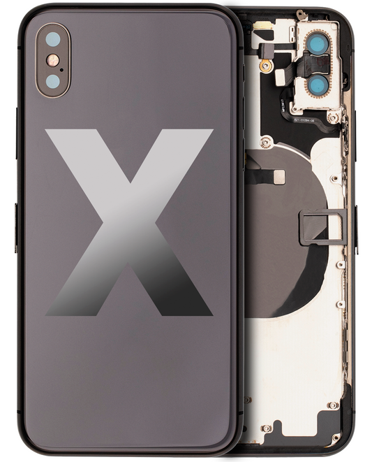 Back Housing W/ Small Components Pre-Installed For iPhone X (Used OEM Pull: Grade B) (Space Gray)