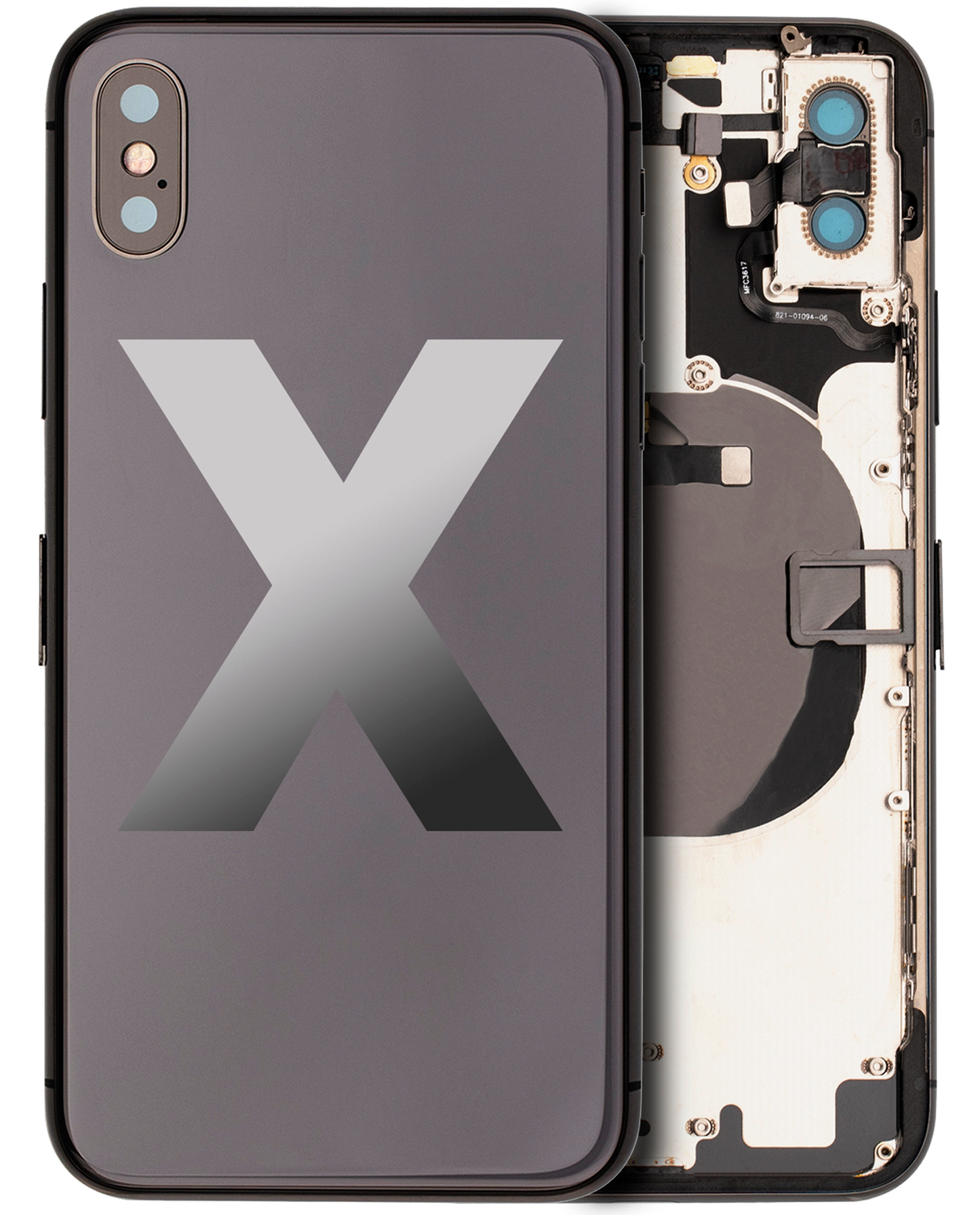 Back Housing W/ Small Components Pre-Installed For iPhone X (Used OEM Pull: Grade C) (Space Gray)