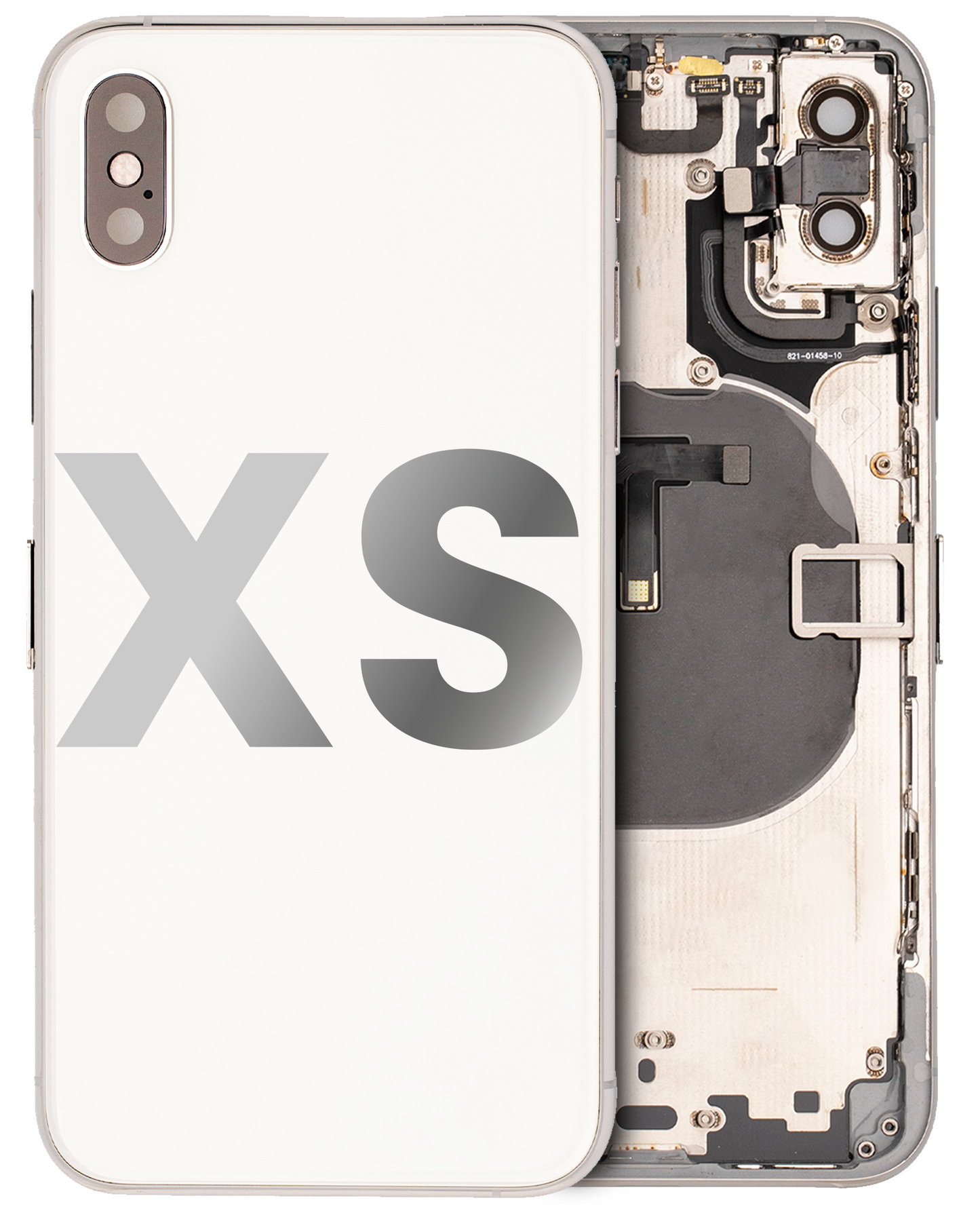 Back Housing W/ Small Components Pre-Installed For iPhone XS (Used OEM Pull: Grade A) (Silver)