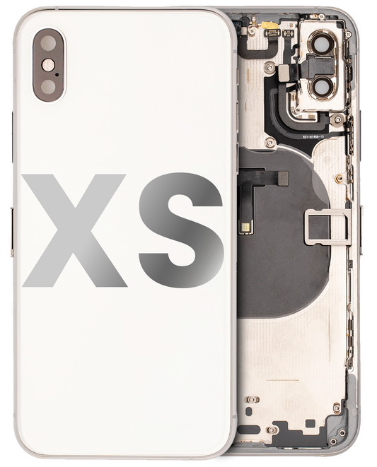 Back Housing W/ Small Components Pre-Installed For iPhone XS (Used OEM Pull: Grade A) (Silver)