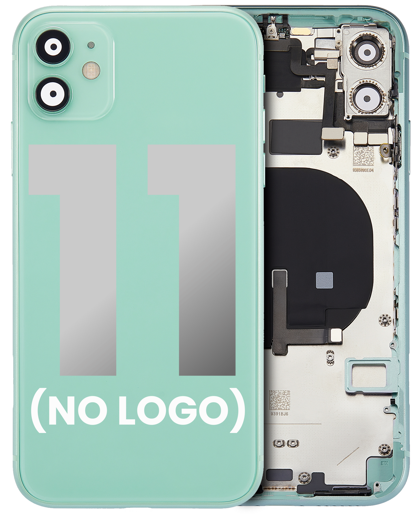 Back Housing W/ Small Components Pre-Installed For iPhone 11 (No Logo) (Aftermarket Plus) (Green)