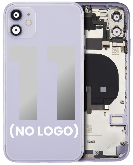 Back Housing W/ Small Components Pre-Installed For iPhone 11 (No Logo) (Aftermarket Plus) (Purple)