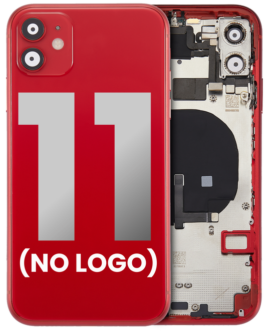 Back Housing W/ Small Components Pre-Installed For iPhone 11 (No Logo) (Aftermarket Plus) (Red)