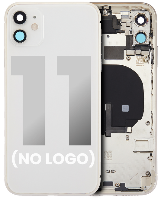 Back Housing W/ Small Components Pre-Installed For iPhone 11 (No Logo) (Aftermarket Plus) (White)