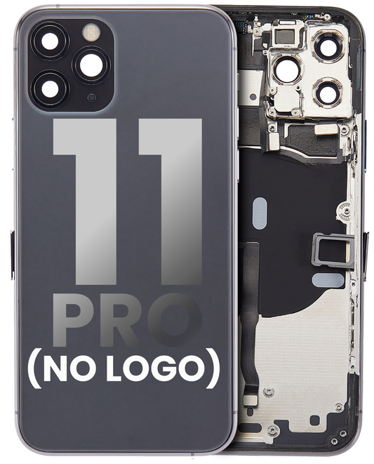 Back Housing W/ Small Components Pre-Installed For iPhone 11 Pro (No Logo) (Aftermarket Plus) (Space Gray)