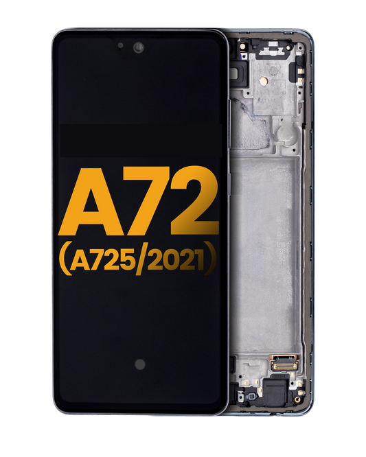 OLED Assembly With Frame For Samsung Galaxy A72 (A725 / 2021) (Refurbished) (Awesome Black) - product image 1