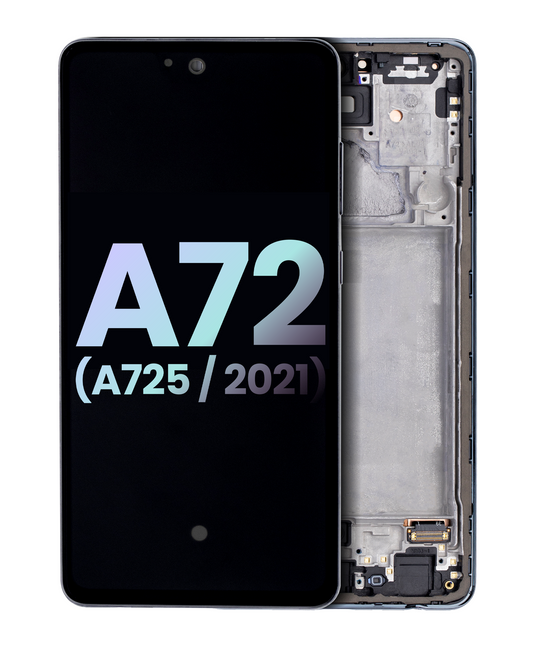 OLED Assembly With Frame For Samsung Galaxy A72 (A725 / 2021) (Service Pack) (Awesome Black) - product image 1