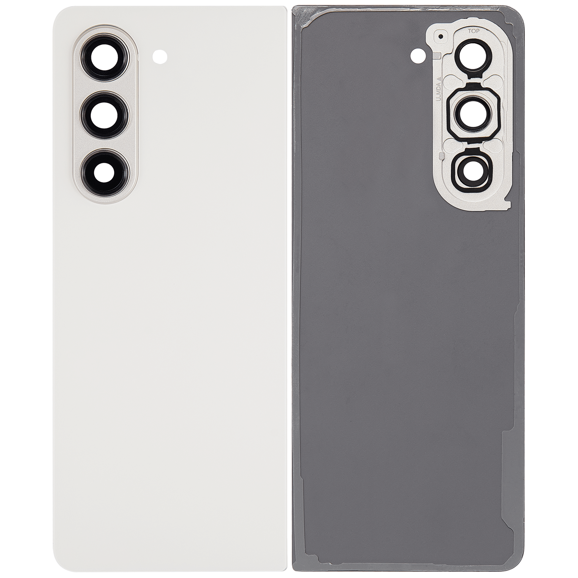 Replacement Back Cover Glass With Camera Lens For Samsung Galaxy Z Fold 5 5G (F946) (Cream) front view