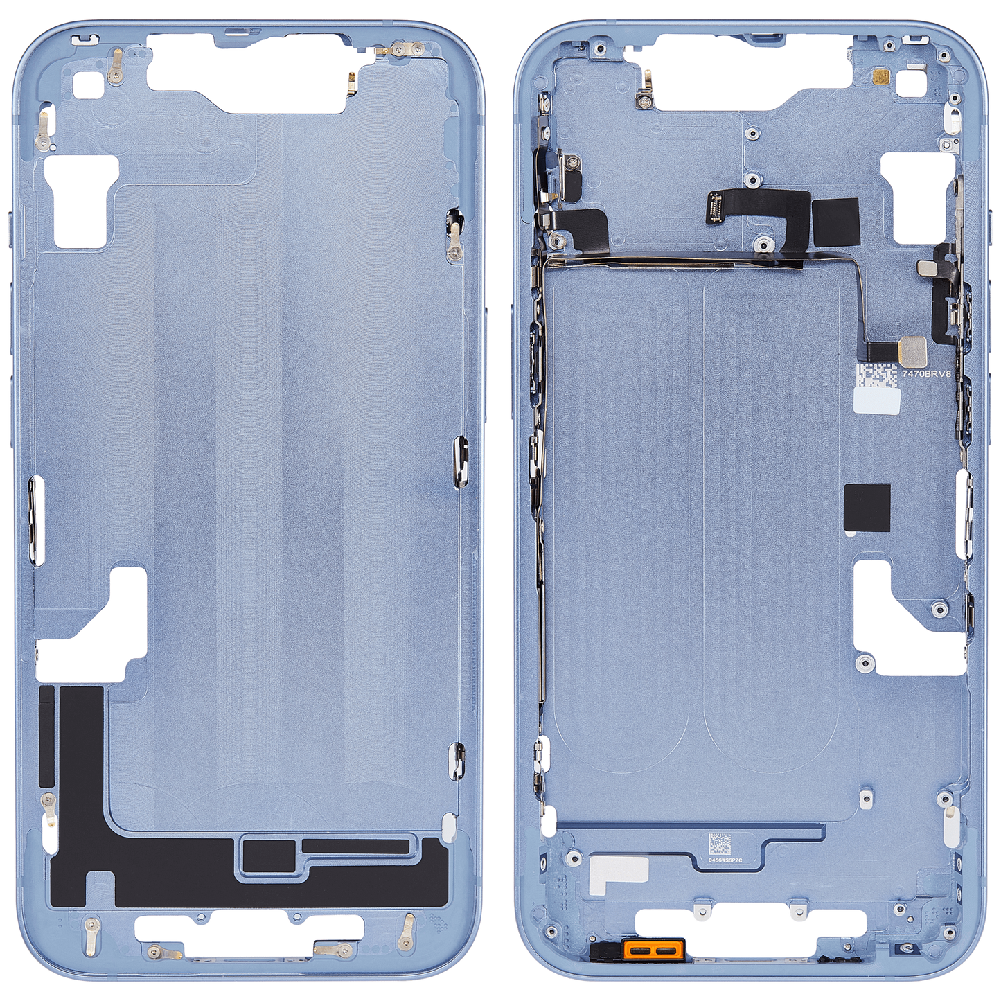 Mid-Frame Housing W/ Small Parts For iPhone 14 (US Version) (Aftermarket Plus) (Blue)