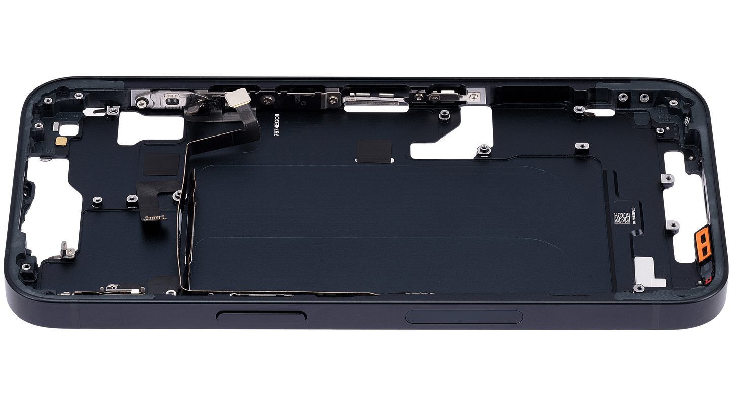 Mid-Frame Housing W/ Small Parts For iPhone 14 (US Version) (Aftermarket Plus) (Midnight)