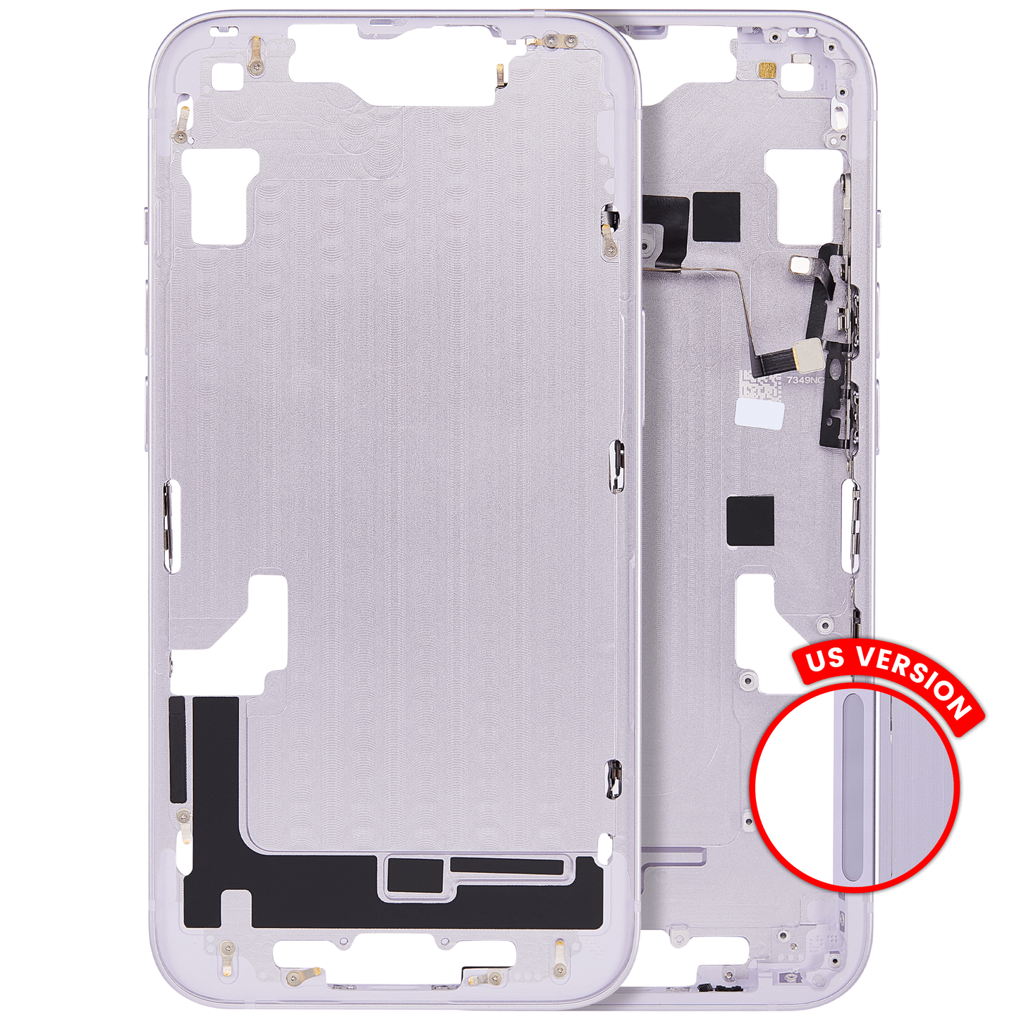 Mid-Frame Housing W/ Small Parts For iPhone 14 (US Version) (Aftermarket Plus) (Purple)